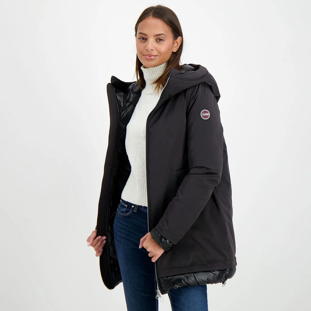      COLMAR ORIGINALS GIACCA LUNGA BI-MATERIALE DONNA  