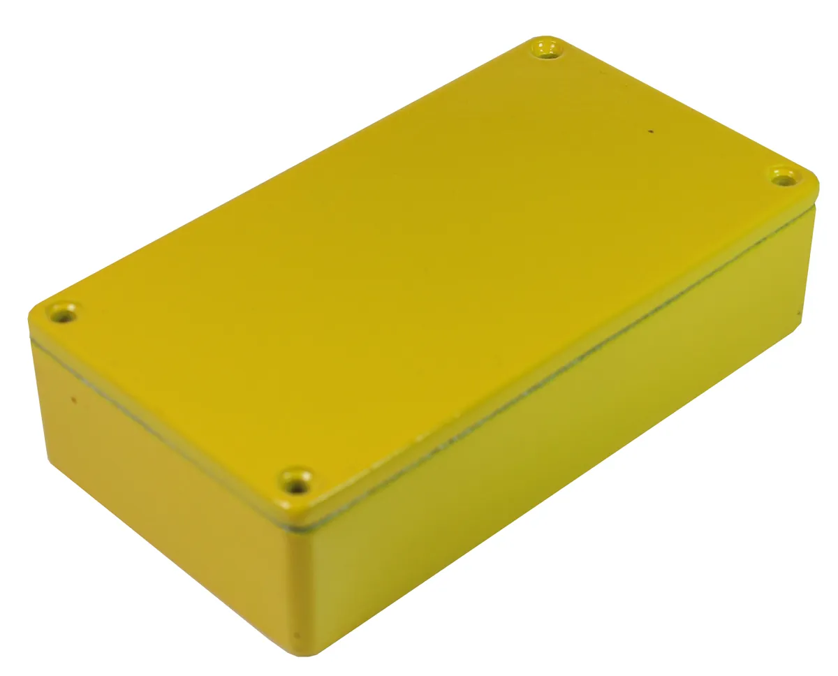 Contenitore CAMDENBOSS in Alluminio pressofuso 112 x 62 x 31mm, col. Giallo, IP54, schermato