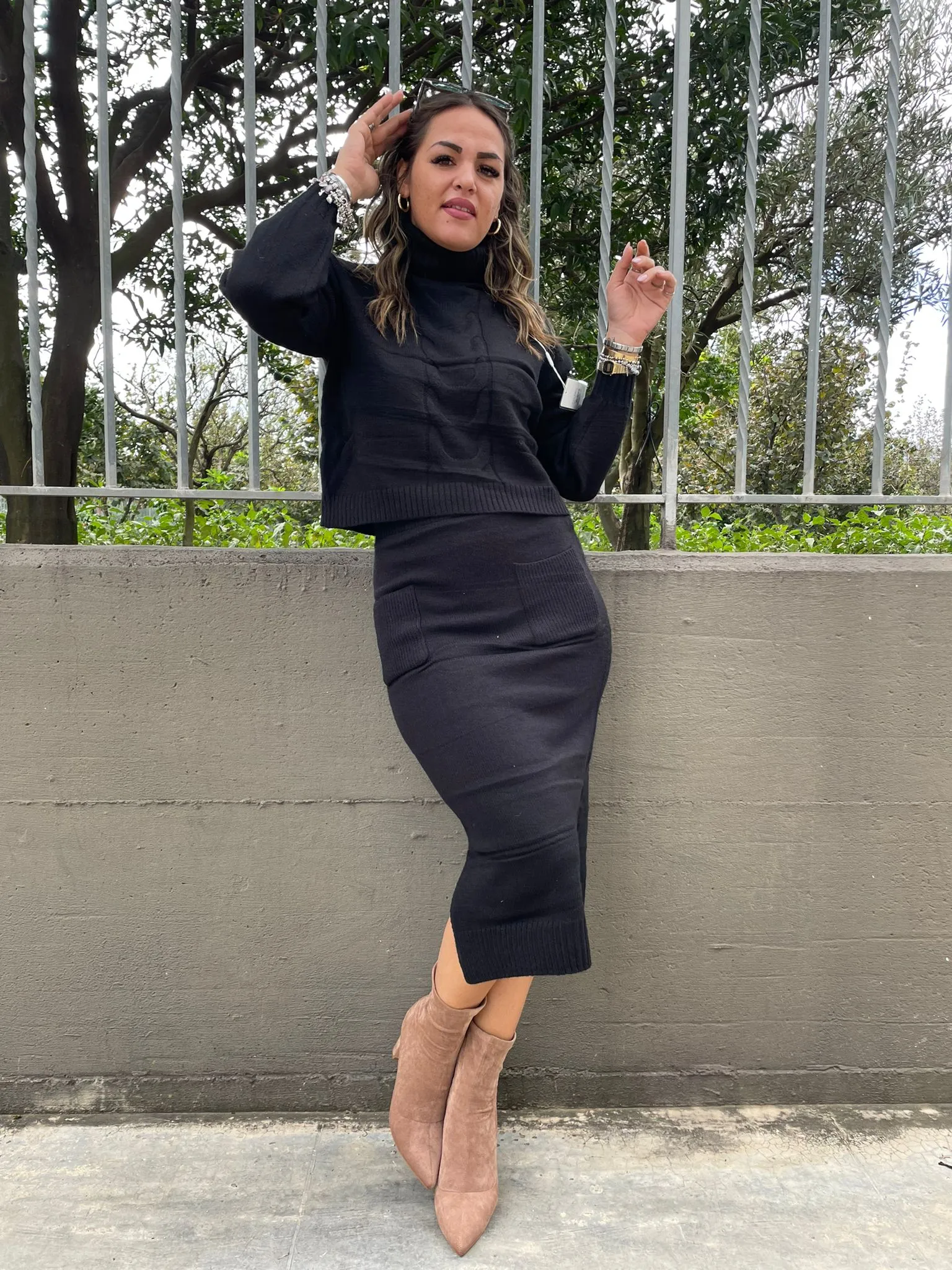 Coordinato 2 pezzi  in lana con maglione e longuette