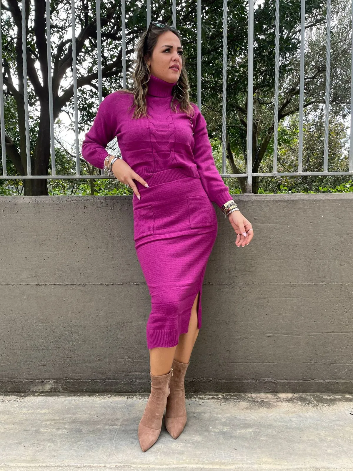 Coordinato 2 pezzi  in lana con maglione e longuette