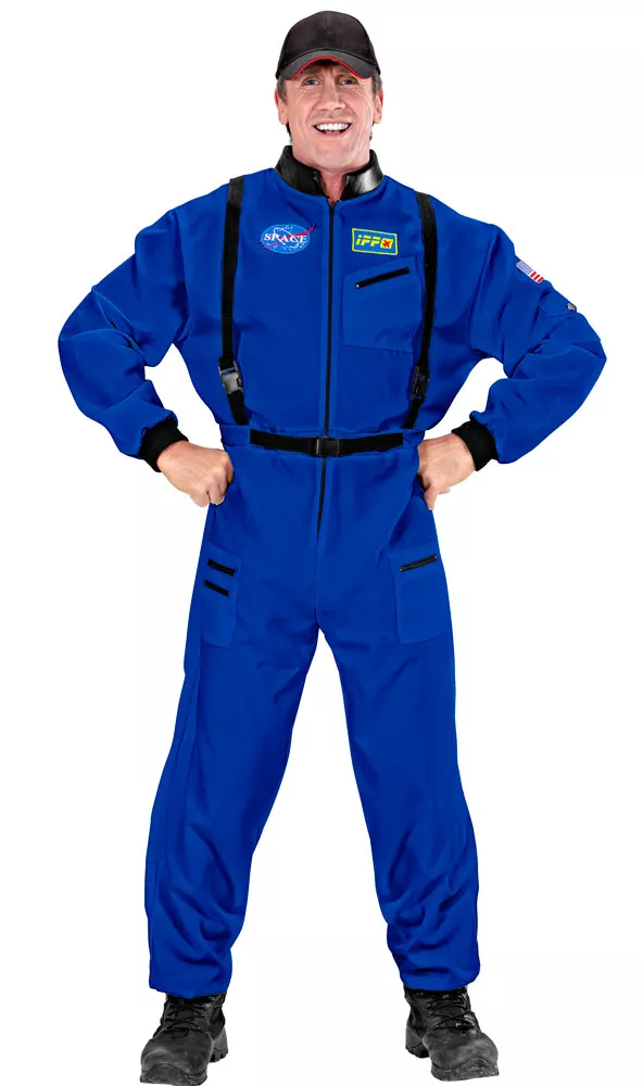 Costume da astronauta blu da uomo