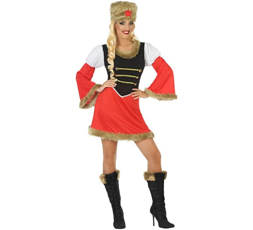 Costume da russa rosso per donna