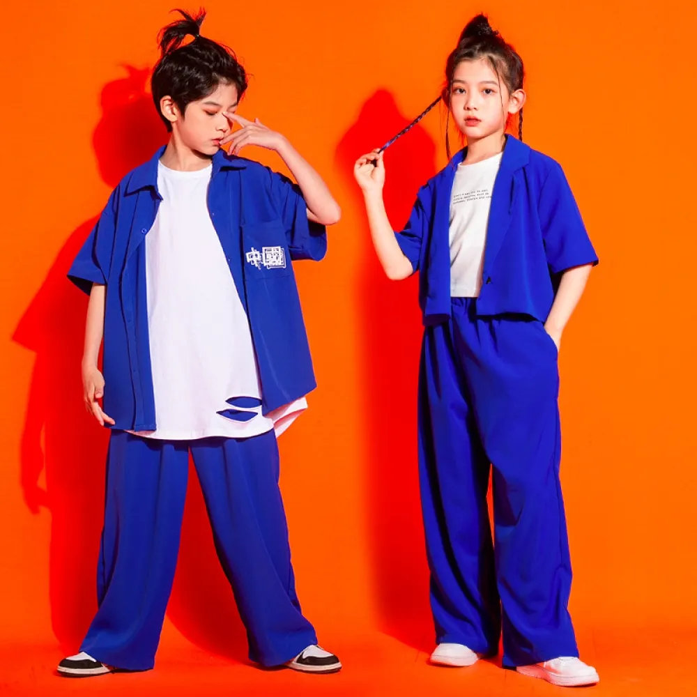 Danza di strada per bambini Abbigliamento alla moda Abiti da ragazzo hip-hop Abbigliamento per bambini Abiti da strada hiphop Ra