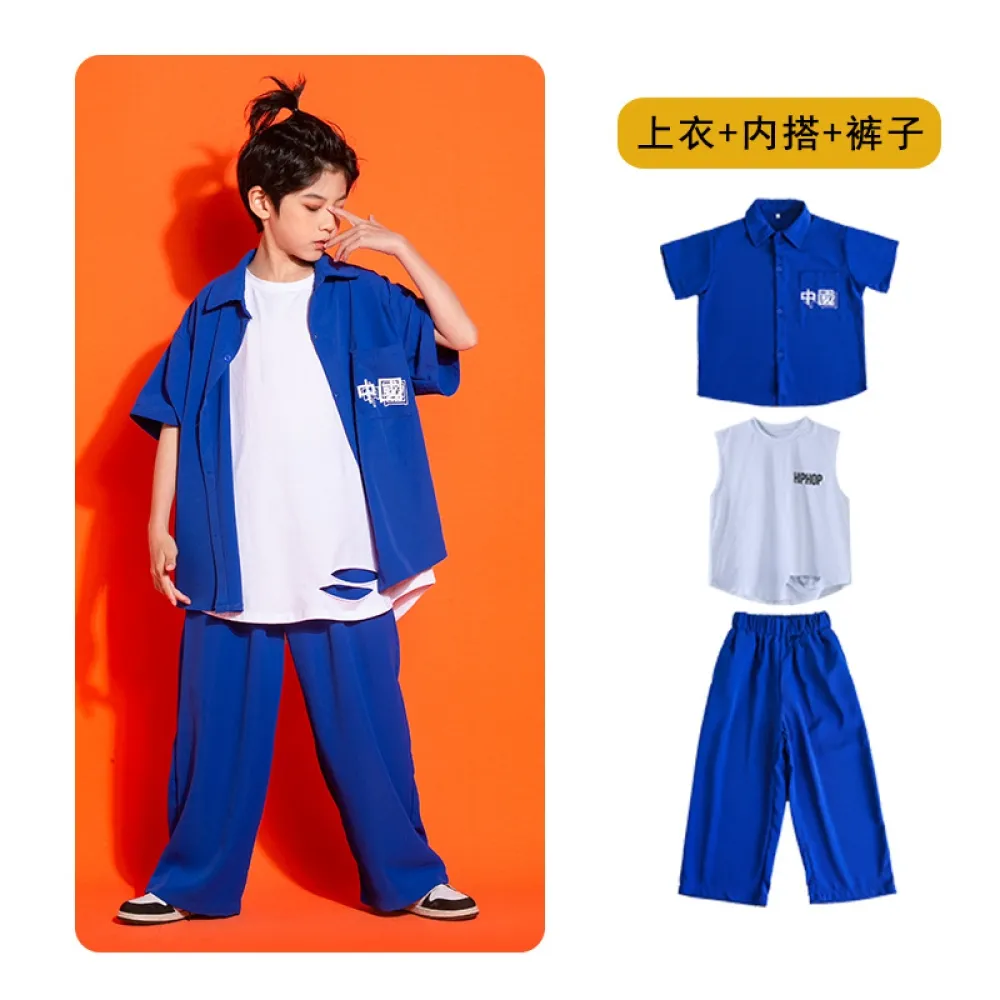 Danza di strada per bambini Abbigliamento alla moda Abiti da ragazzo hip-hop Abbigliamento per bambini Abiti da strada hiphop Ra