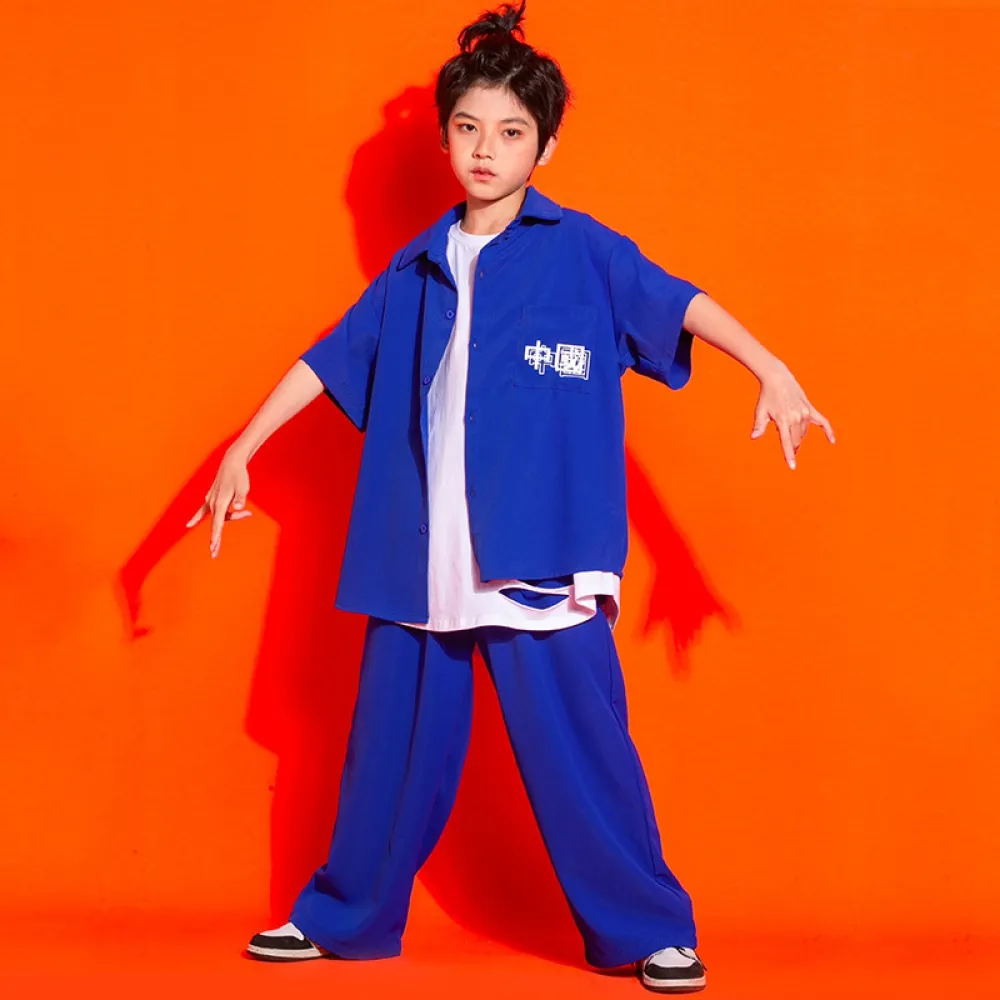Danza di strada per bambini Abbigliamento alla moda Abiti da ragazzo hip-hop Abbigliamento per bambini Abiti da strada hiphop Ra
