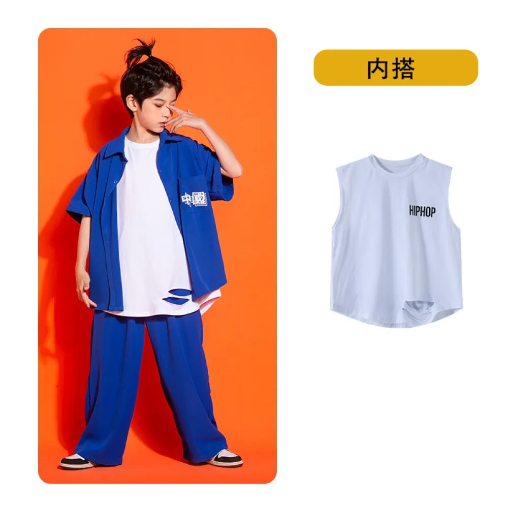 Danza di strada per bambini Abbigliamento alla moda Abiti da ragazzo hip-hop Abbigliamento per bambini Abiti da strada hiphop Ra