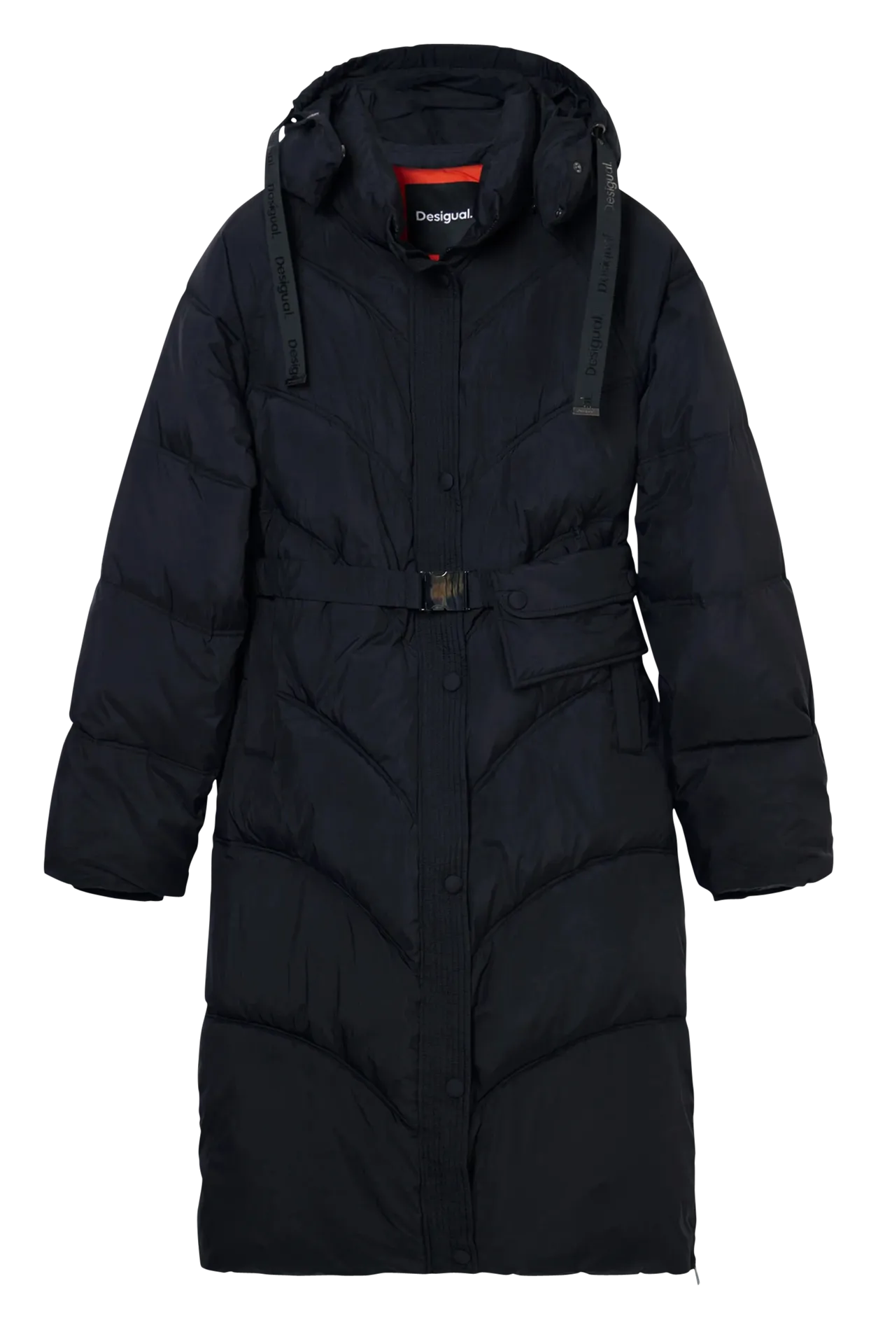  DESIGUAL   Lungo cappotto trapuntato con cappuccio | Nero