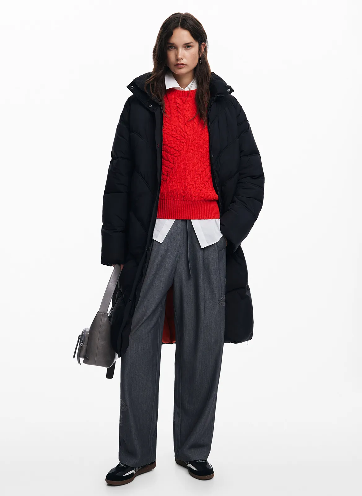  DESIGUAL   Lungo cappotto trapuntato con cappuccio | Nero