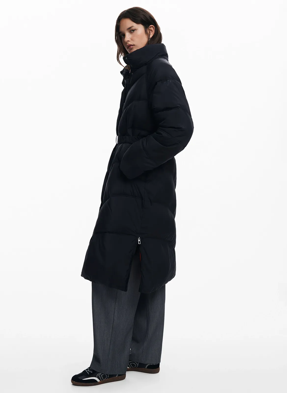  DESIGUAL   Lungo cappotto trapuntato con cappuccio | Nero
