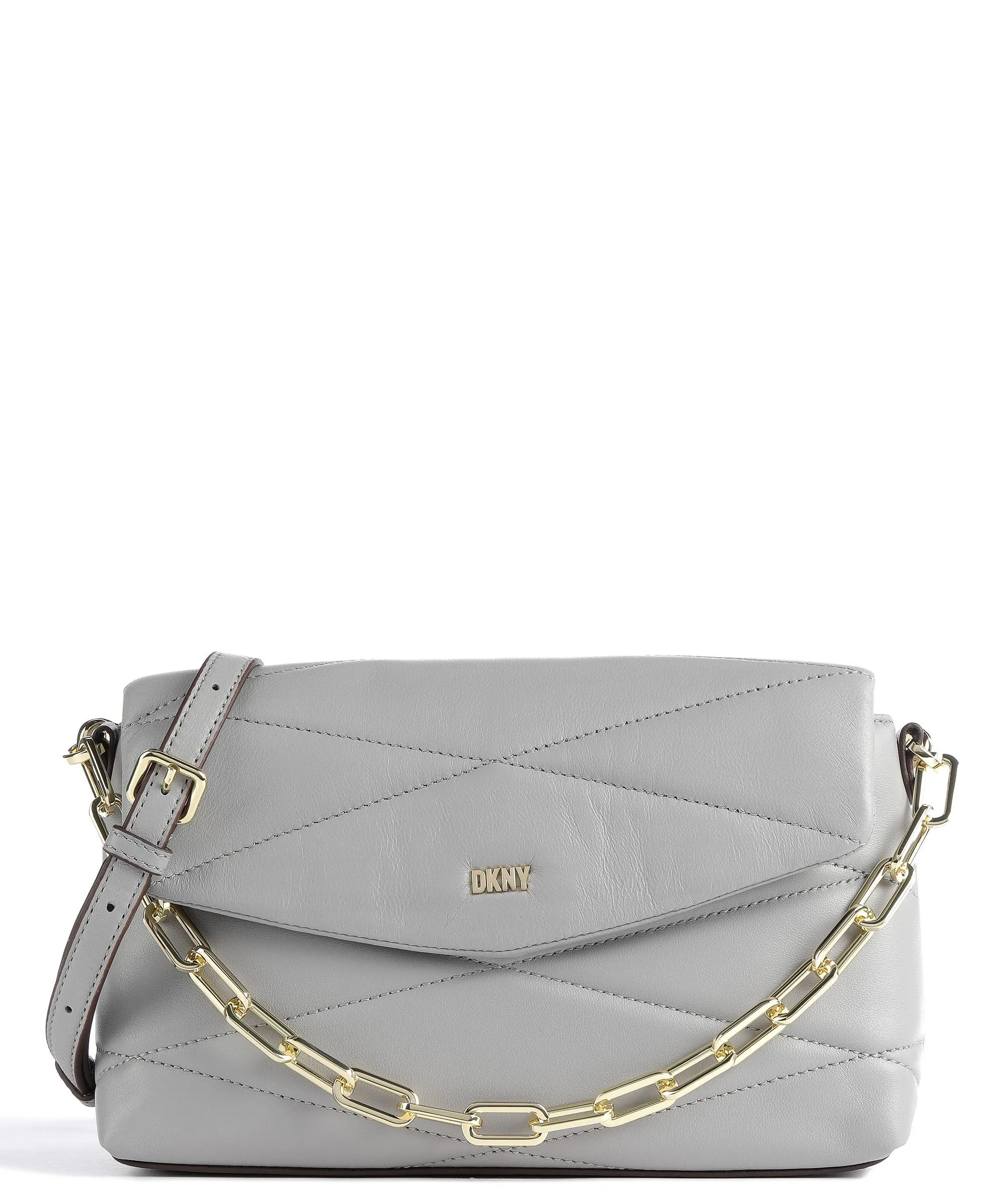  DKNY Eve Borsa a spalla cuoio di agnello grigio  
