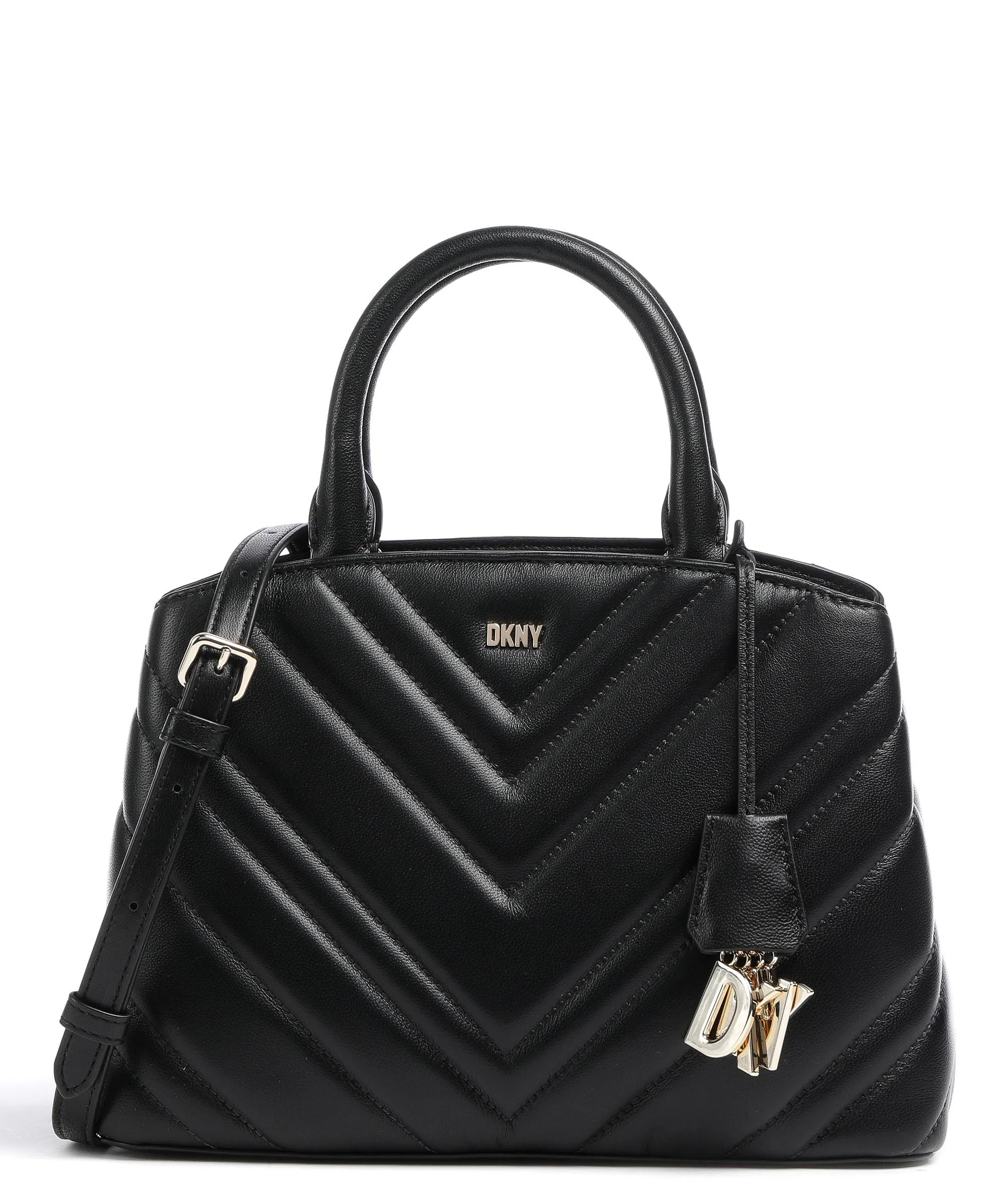  DKNY Madison Borsa a mano cuoio di agnello nero  