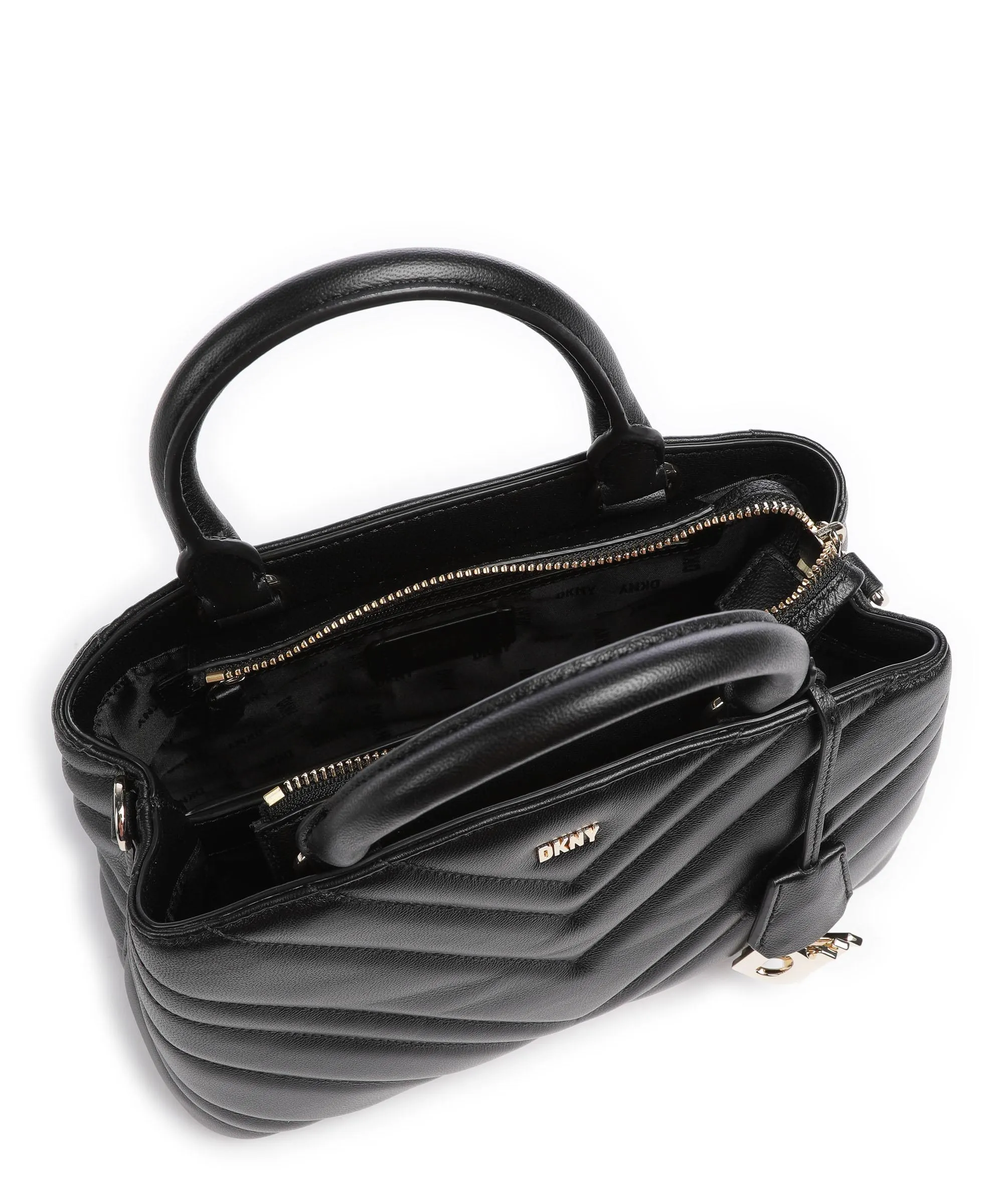  DKNY Madison Borsa a mano cuoio di agnello nero  
