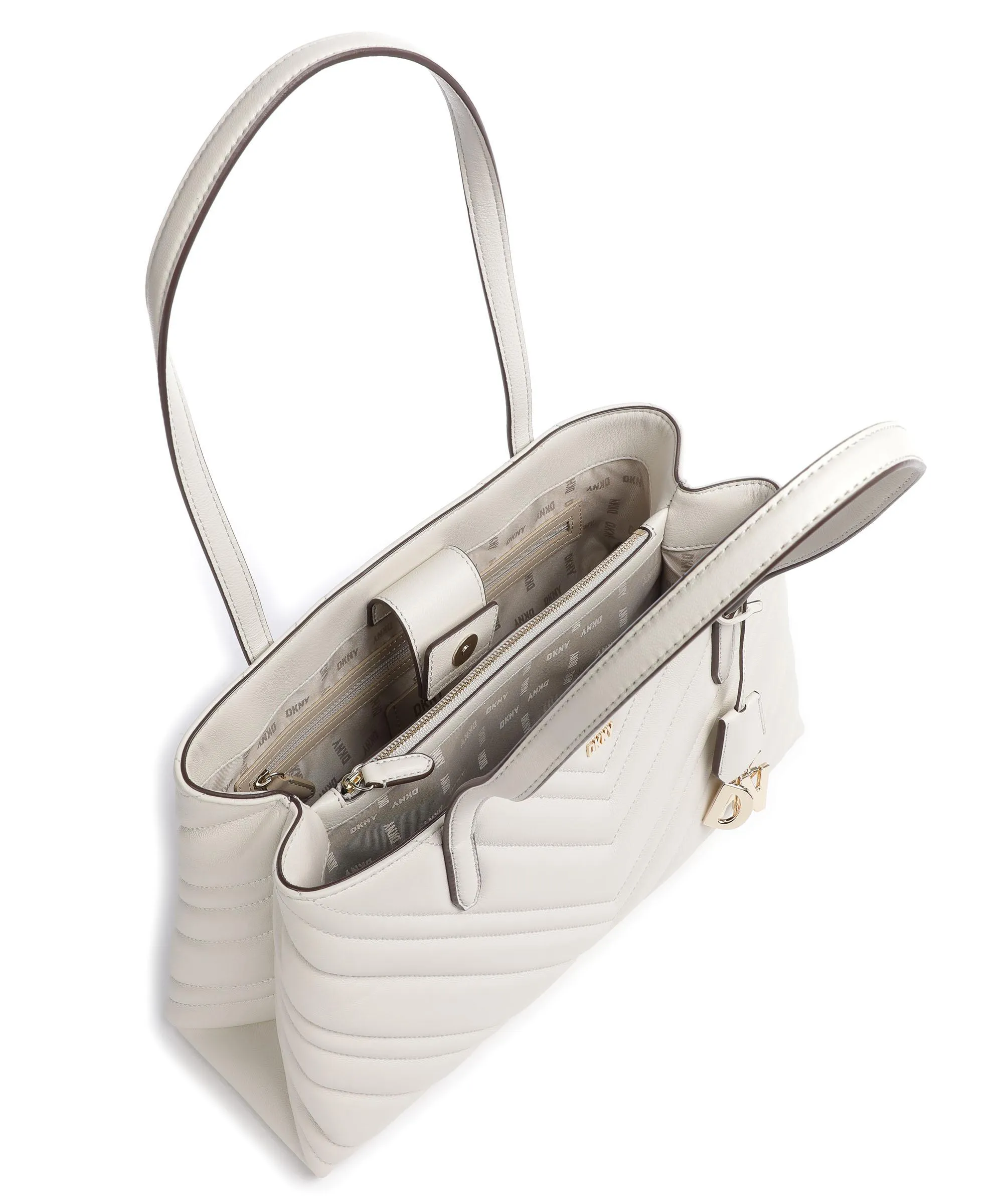  DKNY Madison Borsa shopper cuoio di agnello avorio  