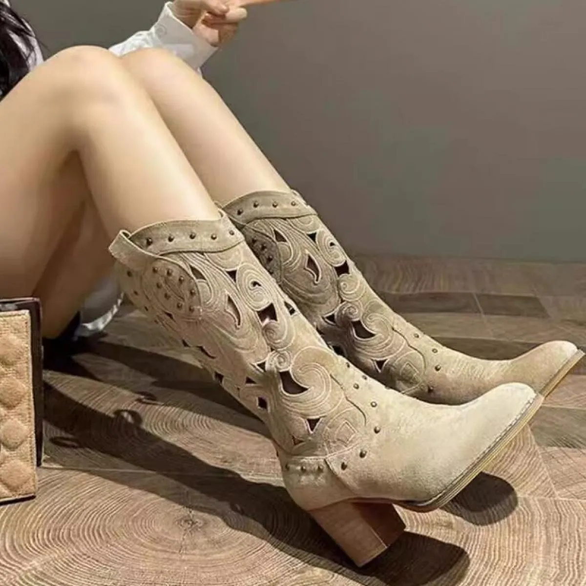 Donne Chelsea a metà polpaccio stivali da moto invernali scarpe con tacco alto 2023 nuovo marchio Fad Chunky stivali da gladiato