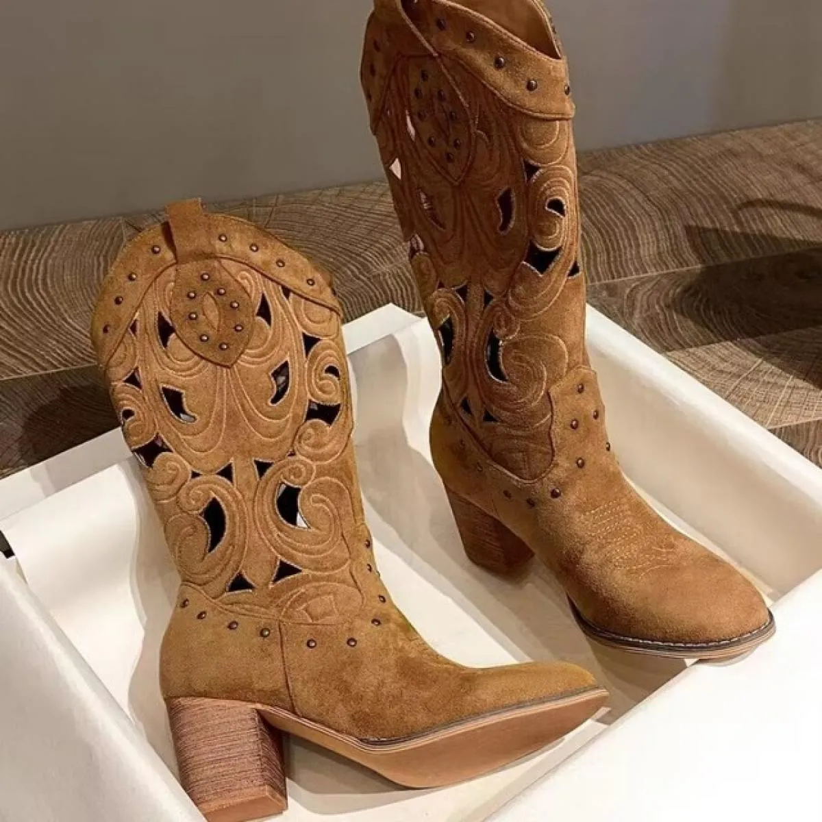 Donne Chelsea a metà polpaccio stivali da moto invernali scarpe con tacco alto 2023 nuovo marchio Fad Chunky stivali da gladiato