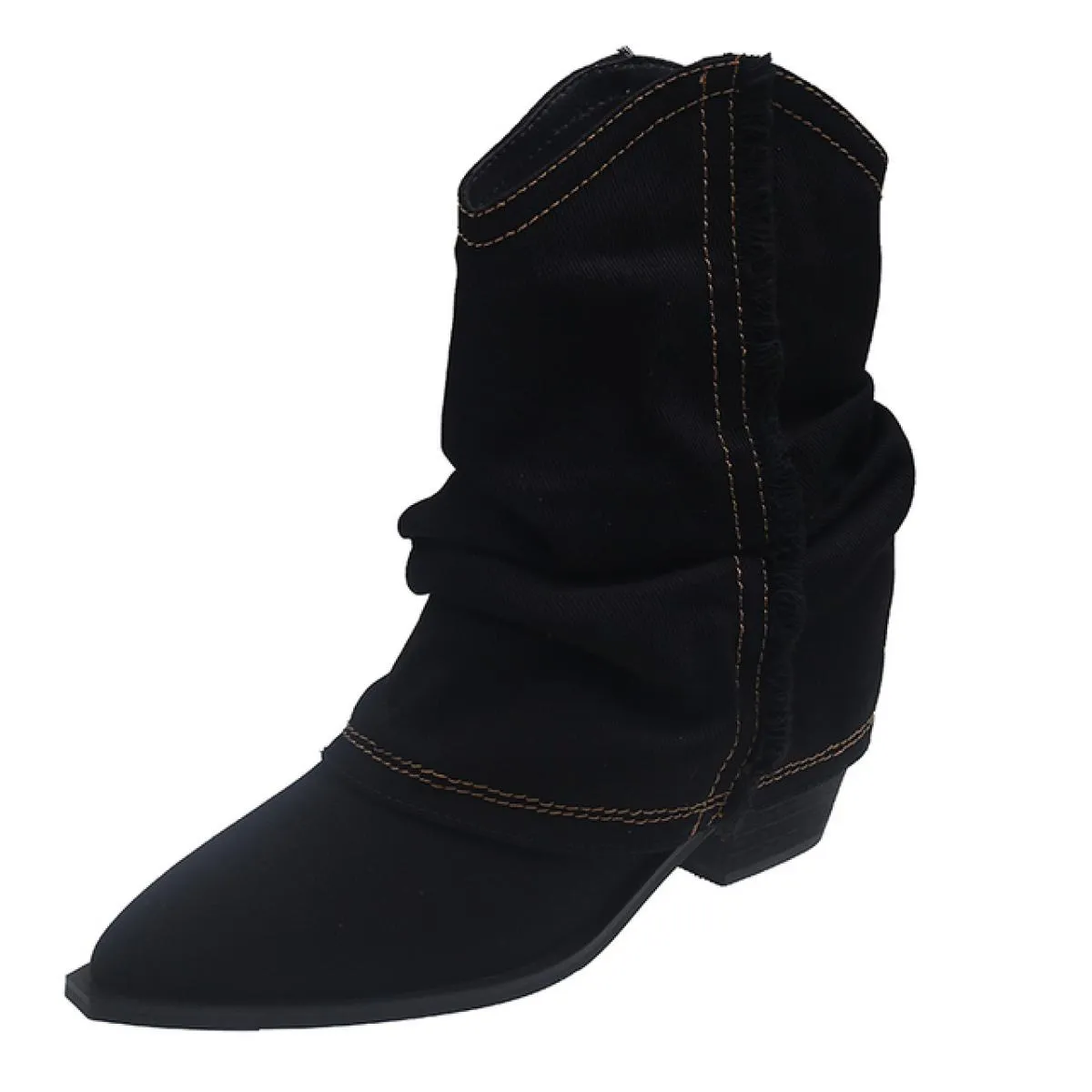 Donne Cowboy Chunky Chelsea Stivali Alti Al Ginocchio Piattaforma Goth Stivali Da Donna Autunno Nuovo 2023 Punta A Punta Pompe D