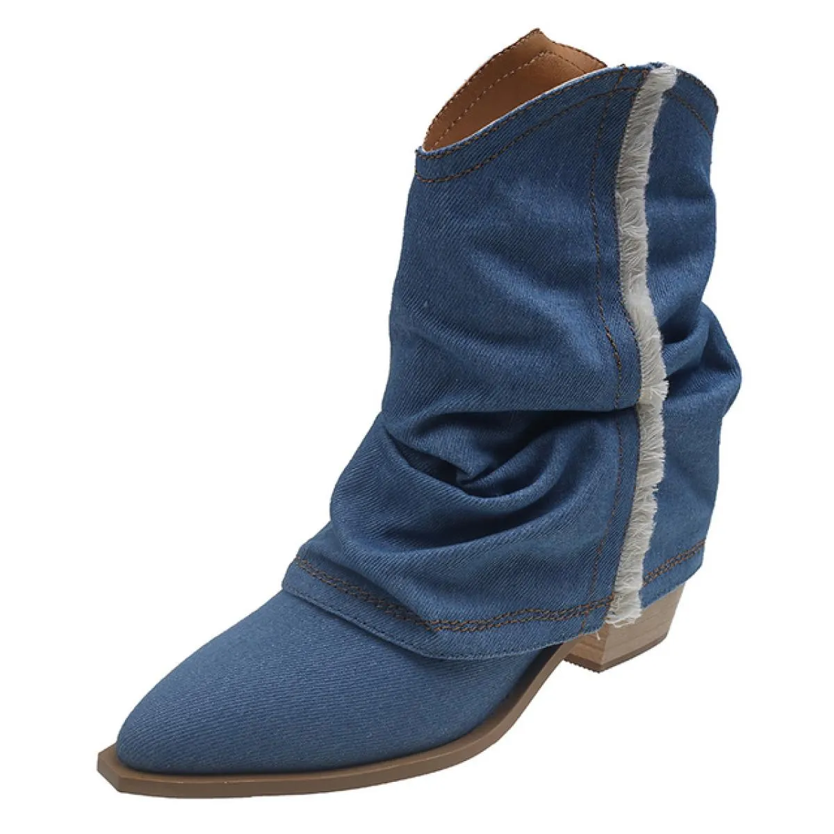 Donne Cowboy Chunky Chelsea Stivali Alti Al Ginocchio Piattaforma Goth Stivali Da Donna Autunno Nuovo 2023 Punta A Punta Pompe D