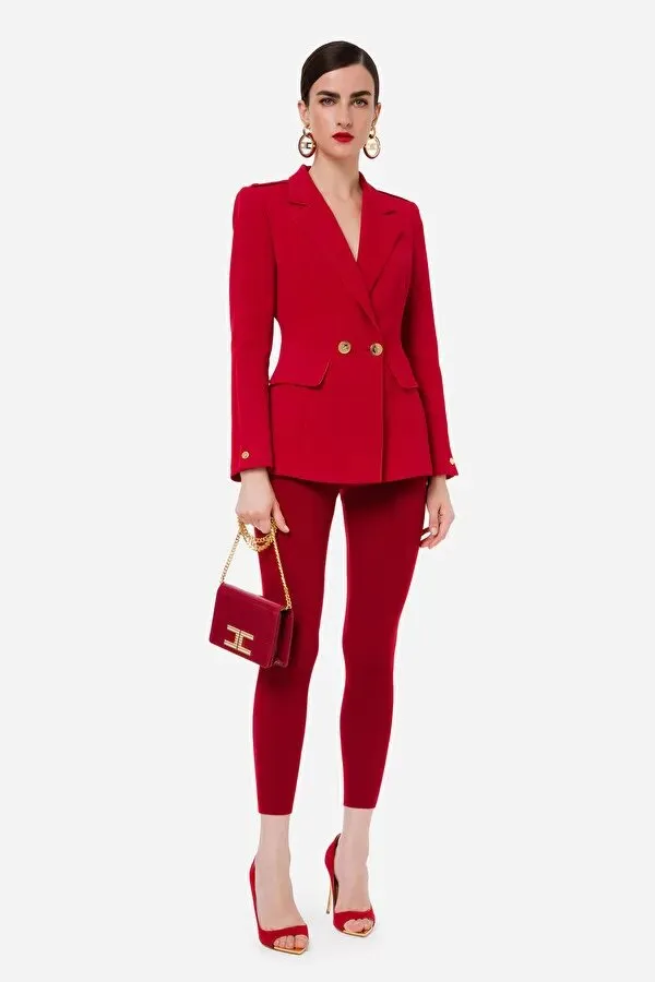 ELISABETTA FRANCHI Giacca sfiancata con bottoni gold