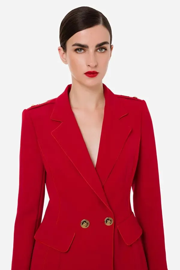 ELISABETTA FRANCHI Giacca sfiancata con bottoni gold