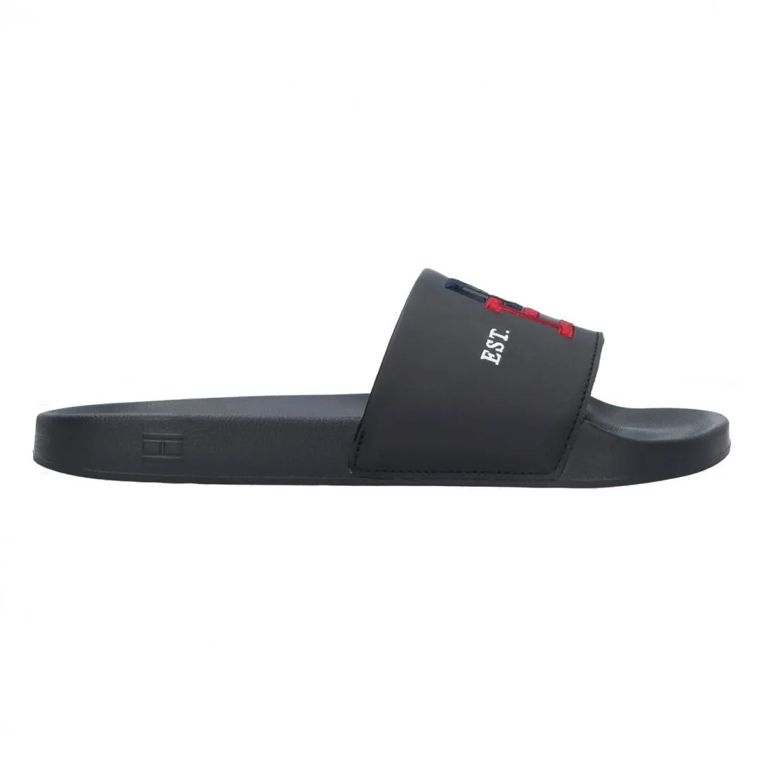 Embrodery pool slide Nero