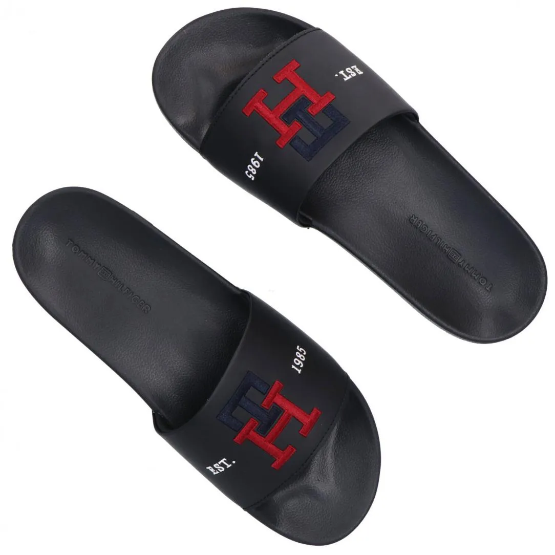 Embrodery pool slide Nero