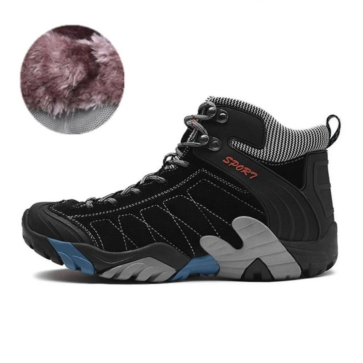 Emosewa Stivali da neve invernali da uomo Sneakers in pelle impermeabili Stivali da uomo super caldi Stivali da trekking maschil
