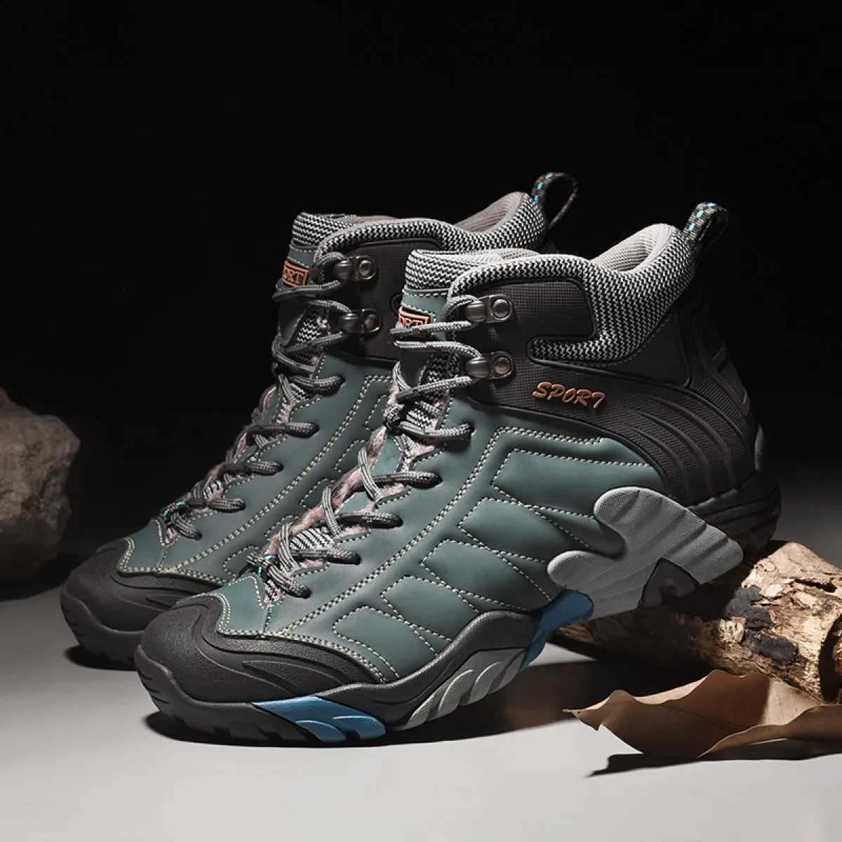 Emosewa Stivali da neve invernali da uomo Sneakers in pelle impermeabili Stivali da uomo super caldi Stivali da trekking maschil