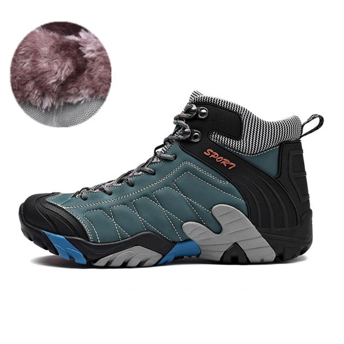 Emosewa Stivali da neve invernali da uomo Sneakers in pelle impermeabili Stivali da uomo super caldi Stivali da trekking maschil