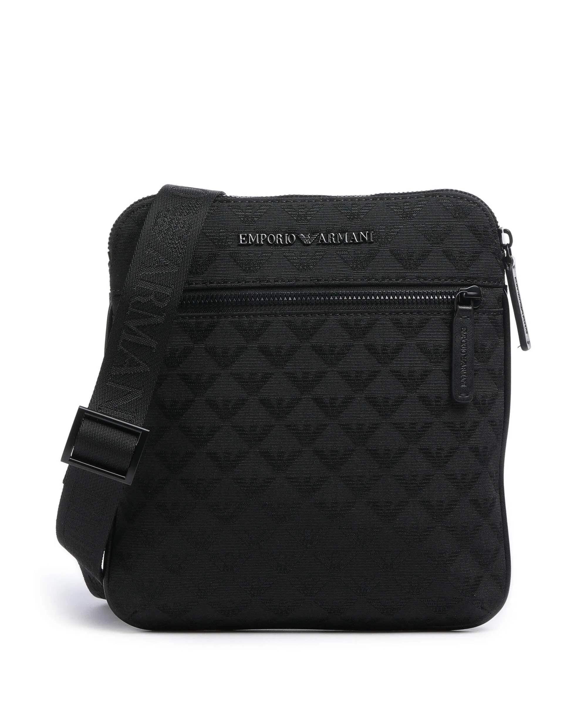  Emporio Armani Omnia Jacquard Borsa a tracolla poliestere, cotone nero  