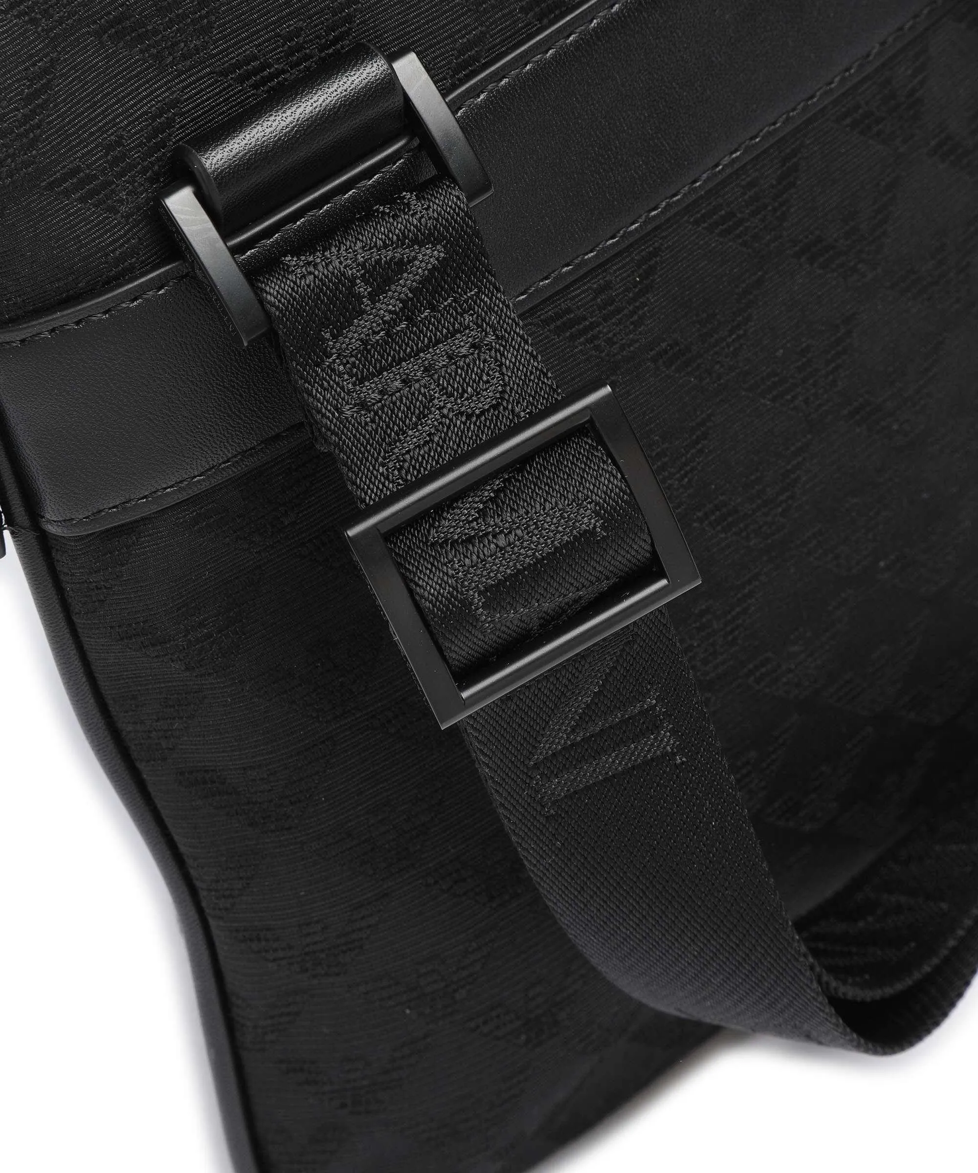  Emporio Armani Omnia Jacquard Borsa a tracolla poliestere, cotone nero  