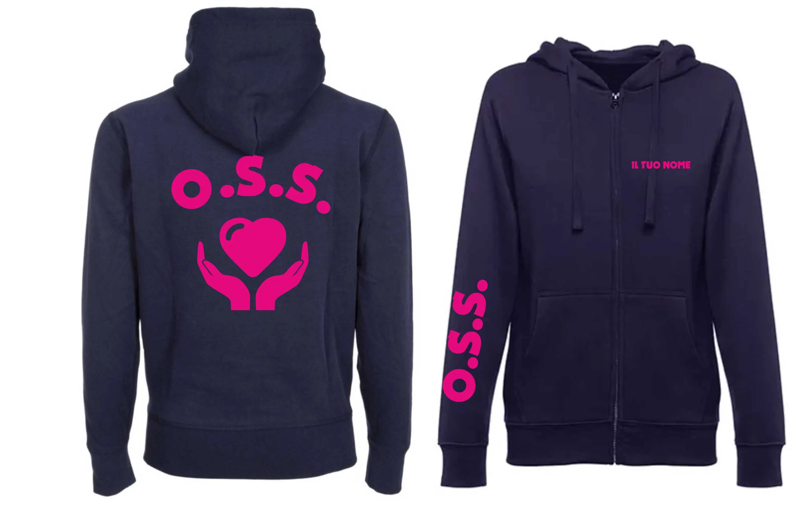 FELPA Con Cappuccio O.S.S. PLUS  UOMO / DONNA FULL ZIP - oss