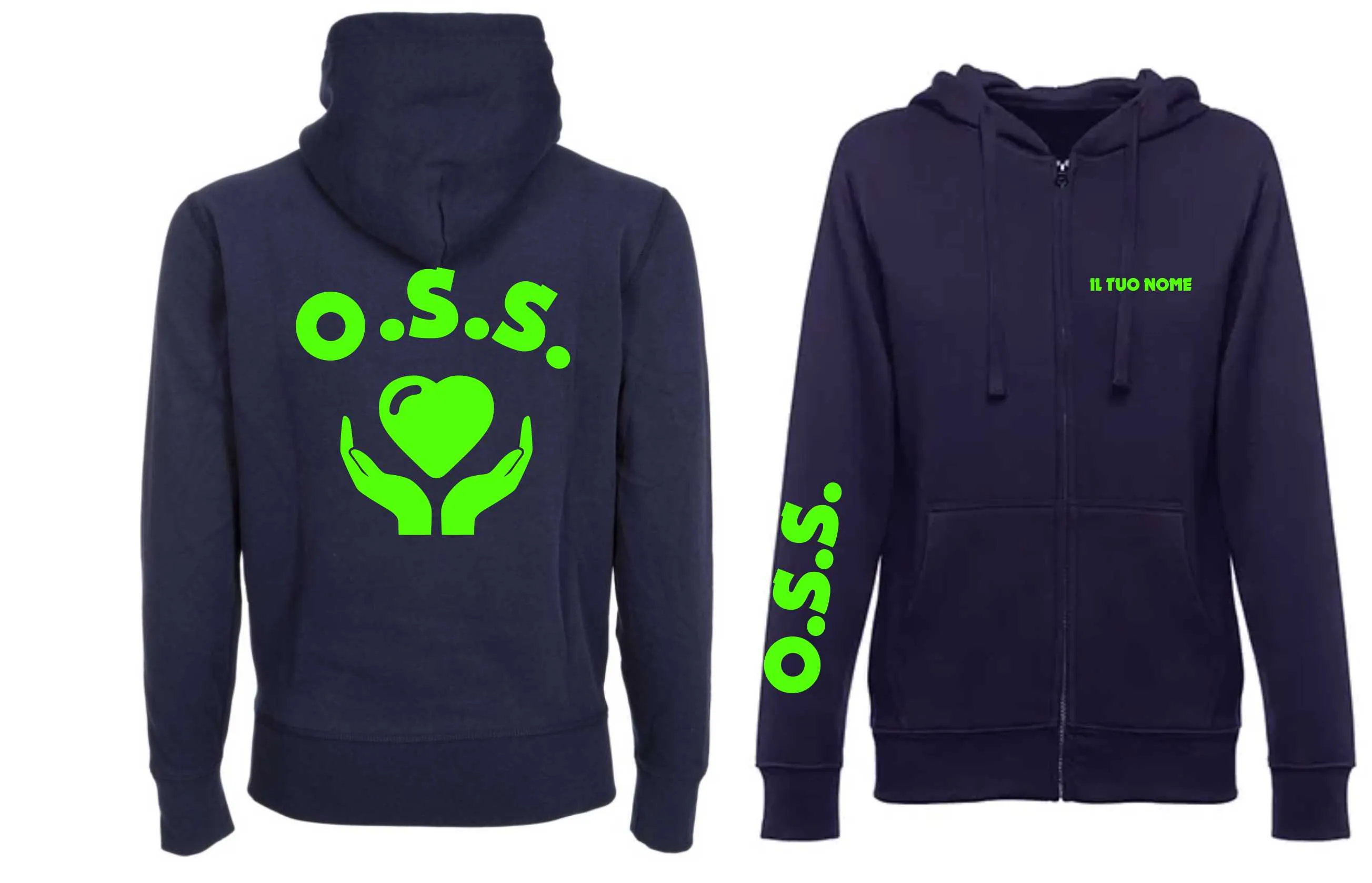 FELPA Con Cappuccio O.S.S. PLUS  UOMO / DONNA FULL ZIP - oss