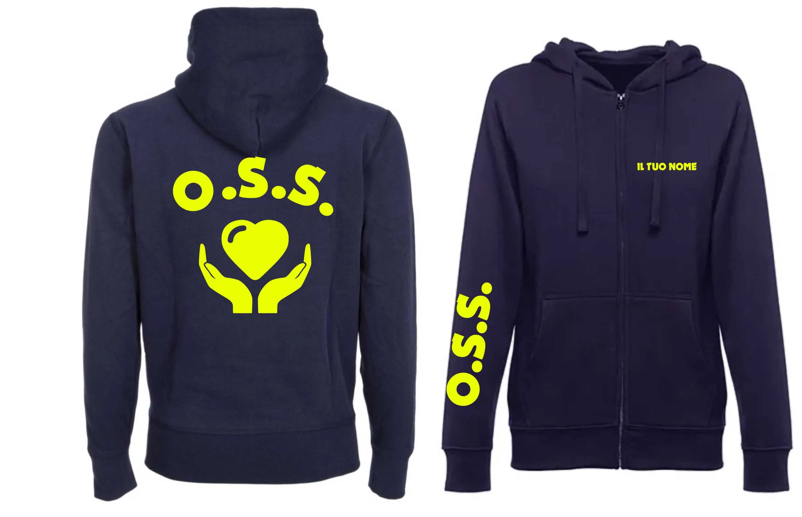 FELPA Con Cappuccio O.S.S. PLUS  UOMO / DONNA FULL ZIP - oss