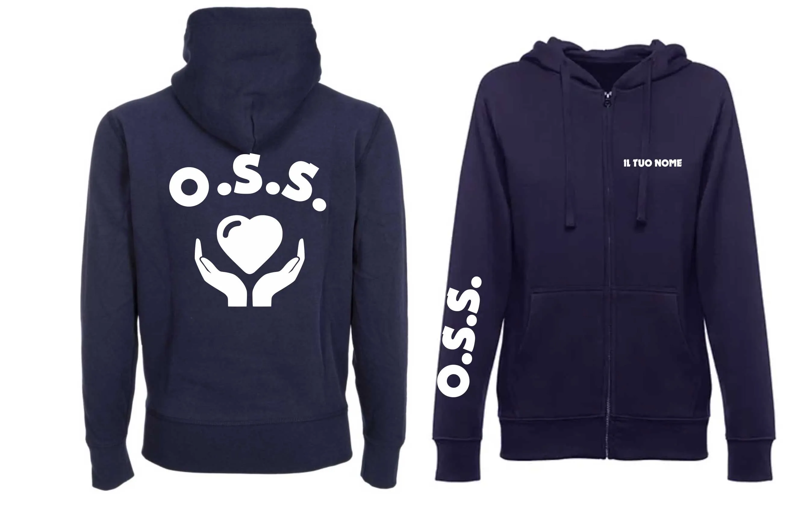 FELPA Con Cappuccio O.S.S. PLUS  UOMO / DONNA FULL ZIP - oss