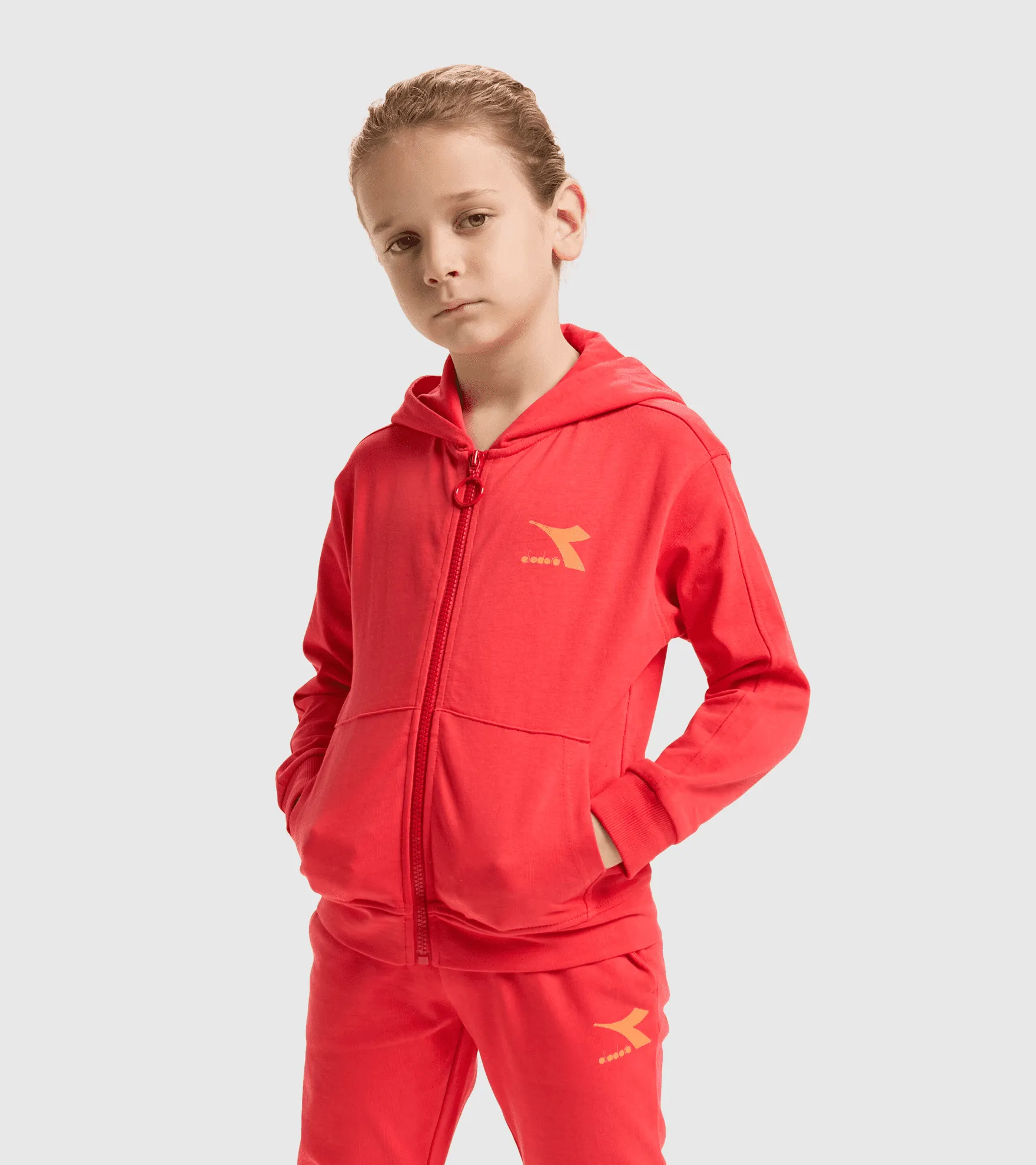 FELPA DIADORA JUNIOR FULL ZIP RAINBOW 102.178264 45028 ROSSO
