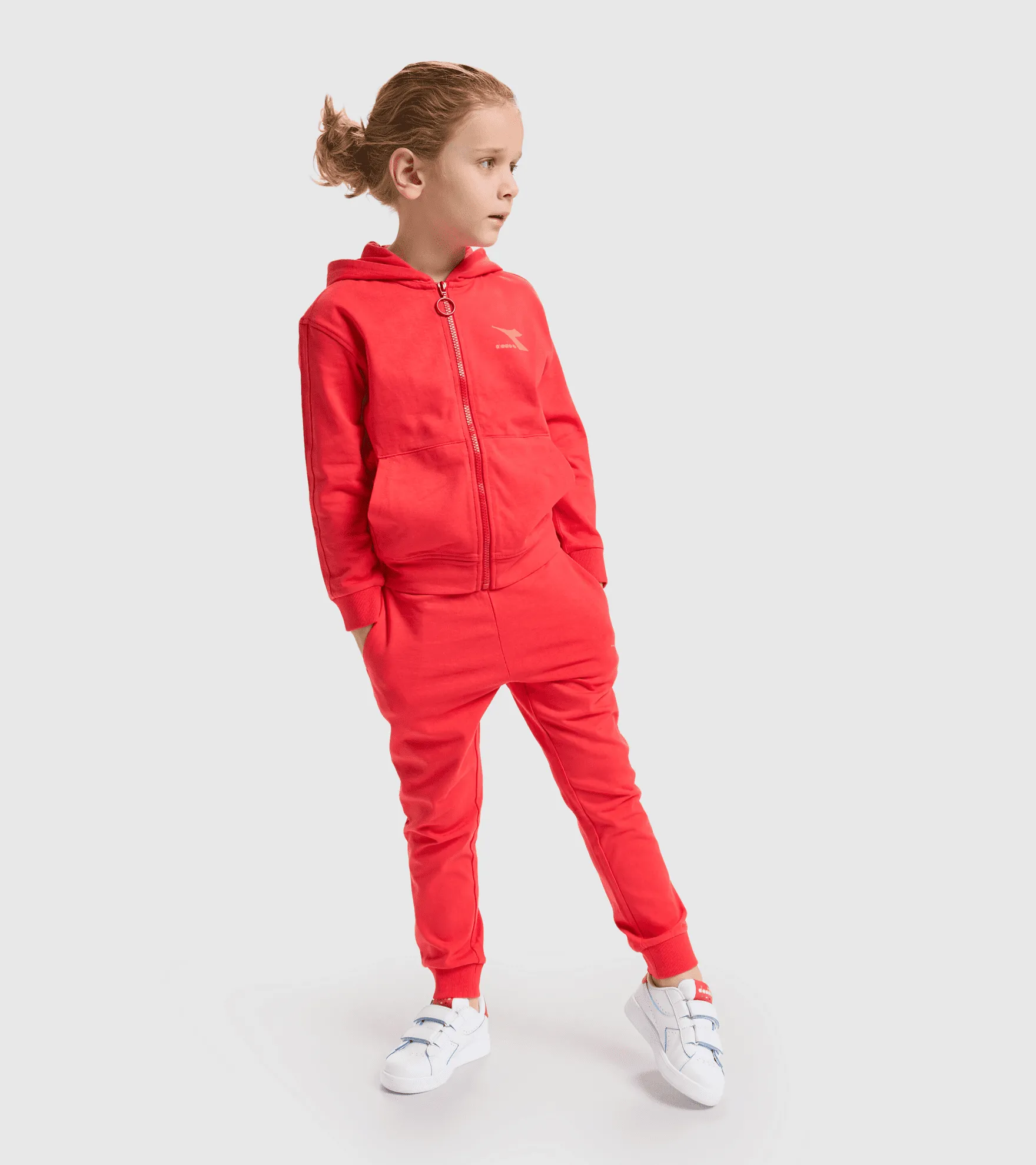 FELPA DIADORA JUNIOR FULL ZIP RAINBOW 102.178264 45028 ROSSO