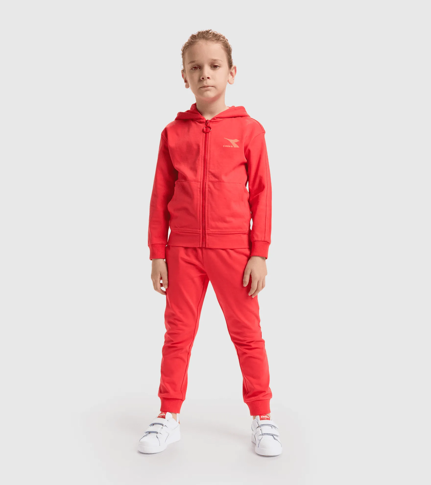 FELPA DIADORA JUNIOR FULL ZIP RAINBOW 102.178264 45028 ROSSO