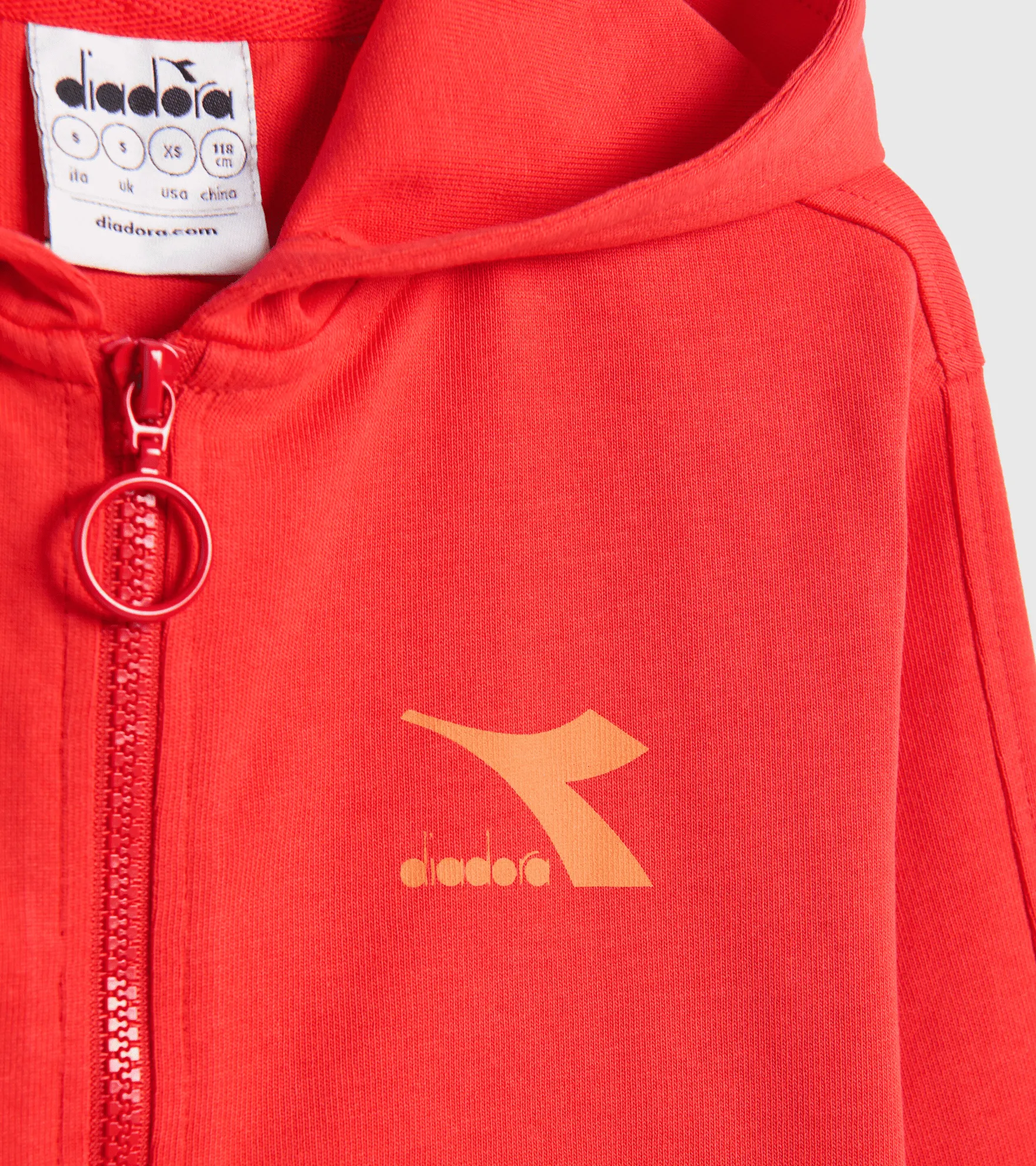 FELPA DIADORA JUNIOR FULL ZIP RAINBOW 102.178264 45028 ROSSO