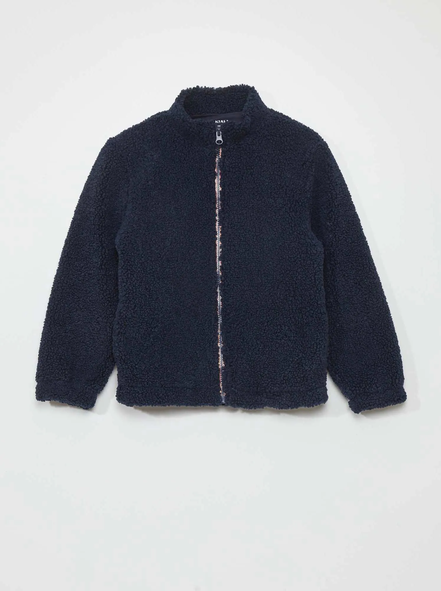 Felpa in sherpa con zip - BLU