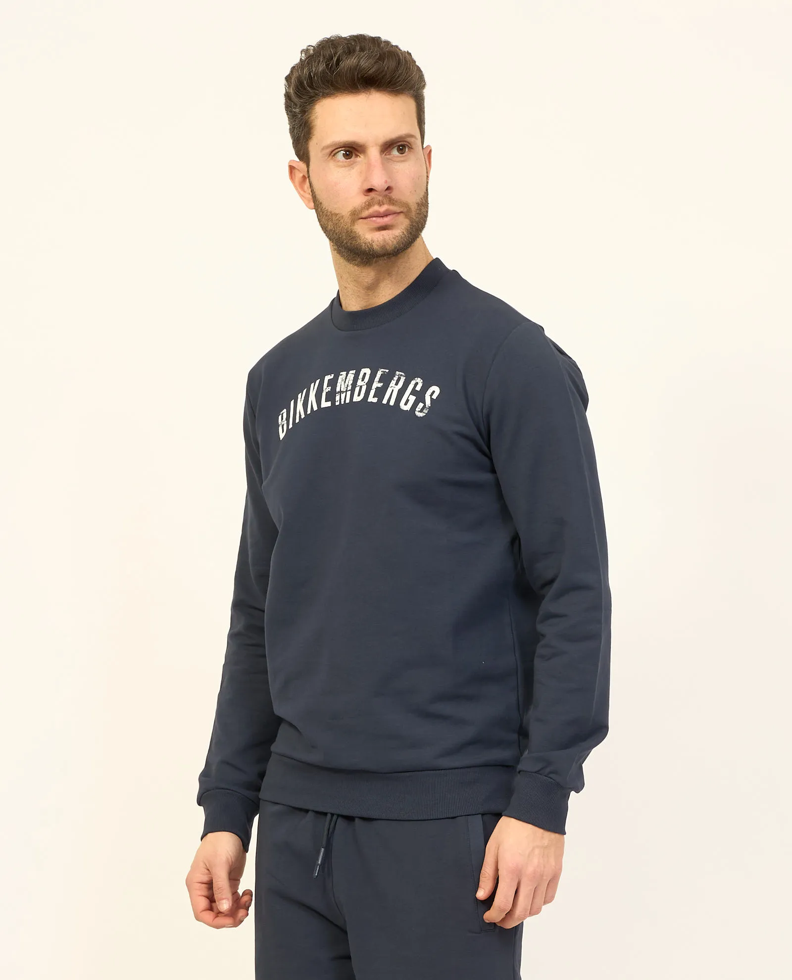 Felpa uomo Bikkembergs in girocollo con logo