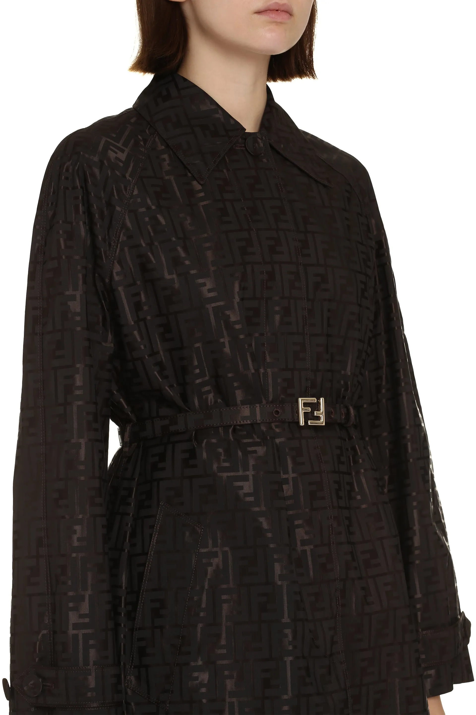 Fendi Trench coat  in tessuto FF jacquard