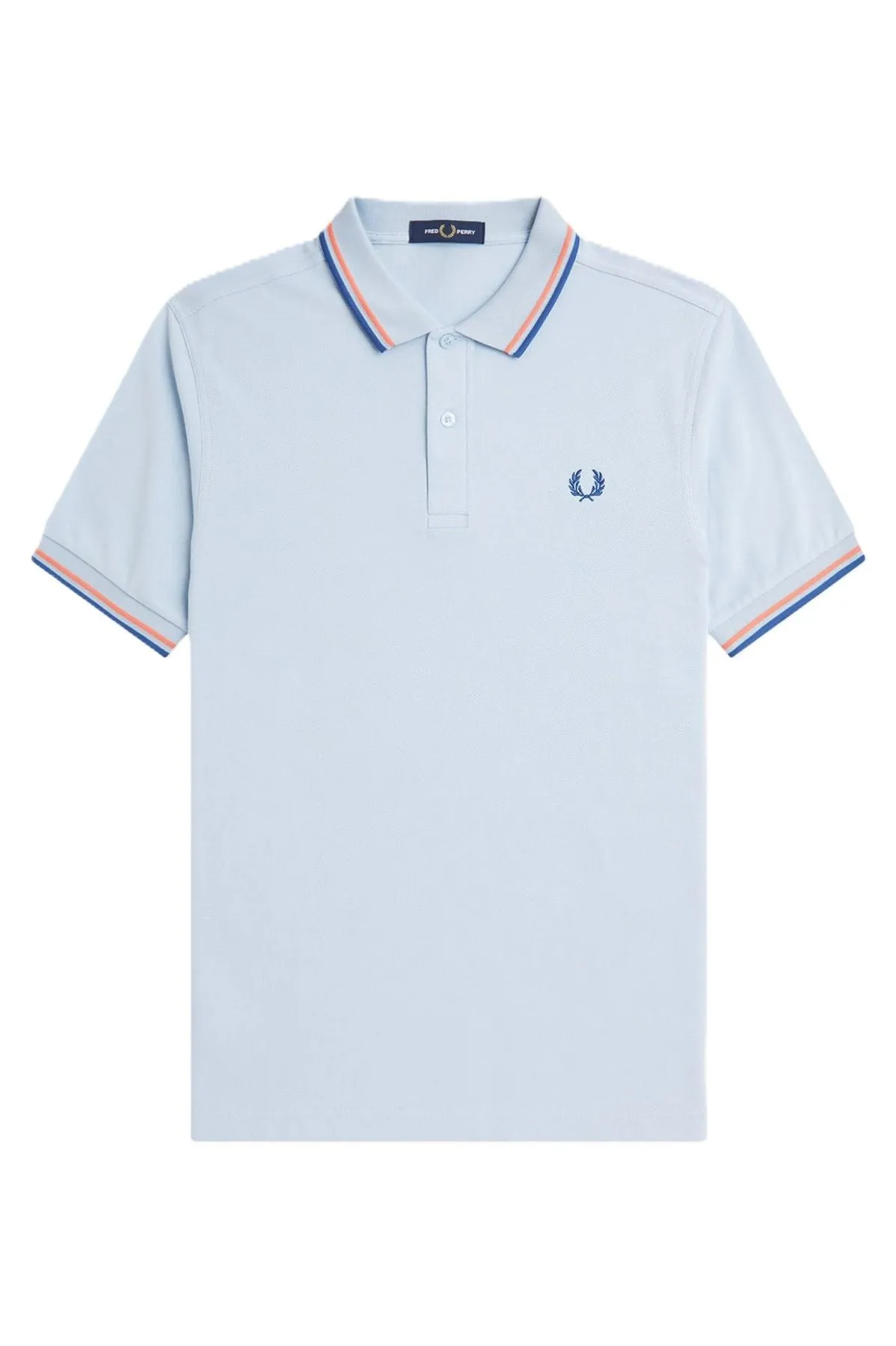 Fred Perry Polo 3600 Doppia Riga Celeste