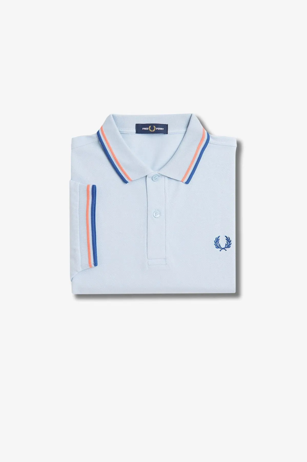 Fred Perry Polo 3600 Doppia Riga Celeste