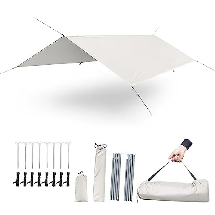 Ftchoice Tenda da campeggio Tarm Amaca impermeabile telo antipioggia all’aperto spiaggia leggero tenda Tarp per pesca campeggio 