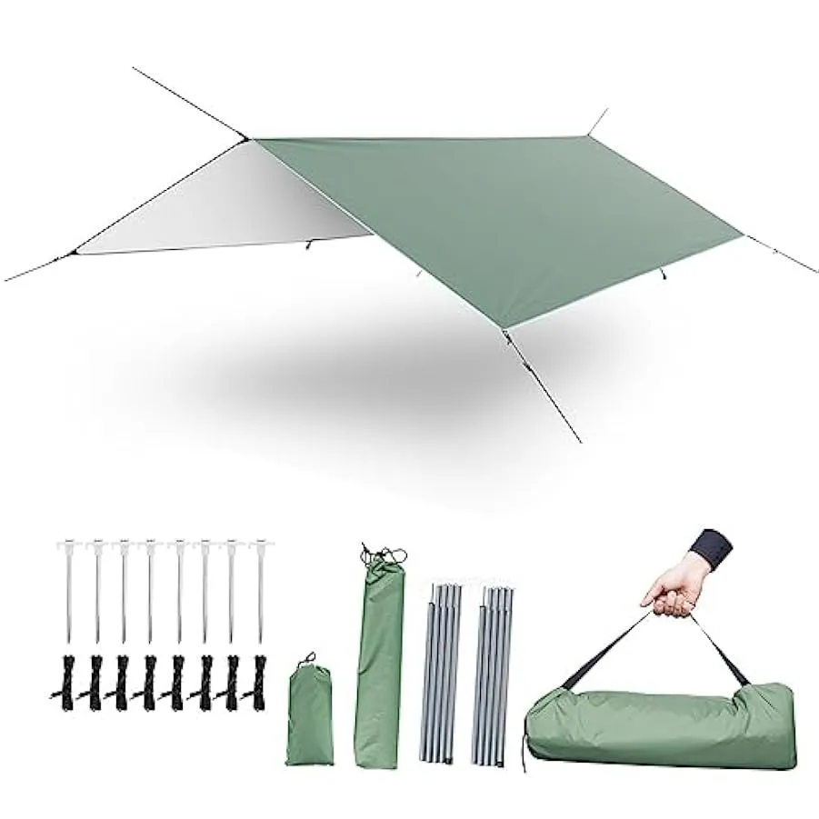 Ftchoice Tenda da campeggio Tarm Amaca impermeabile telo antipioggia all’aperto spiaggia leggero tenda Tarp per pesca campeggio 