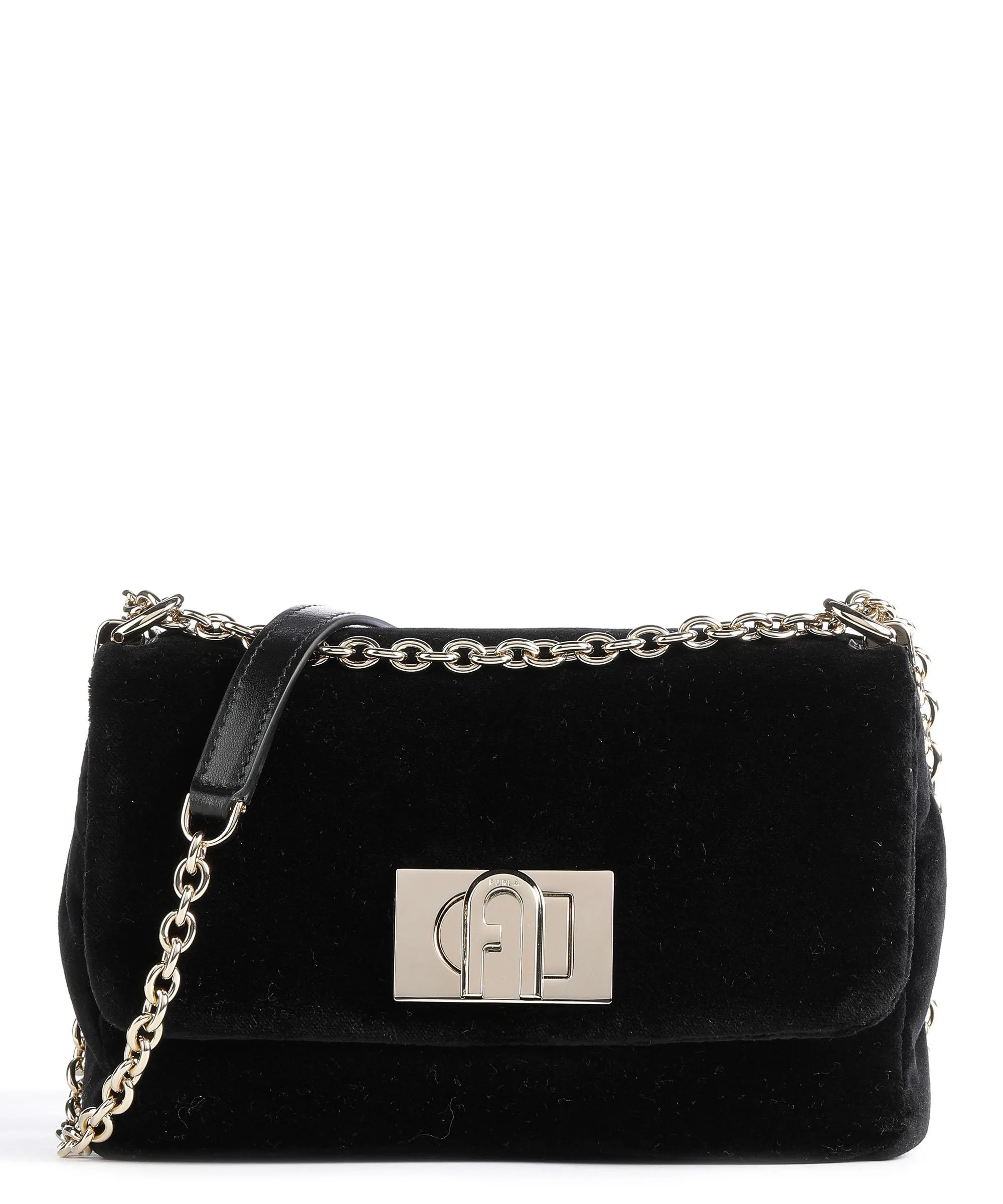  Furla 1927 Mini Borsa a spalla velluti nero  