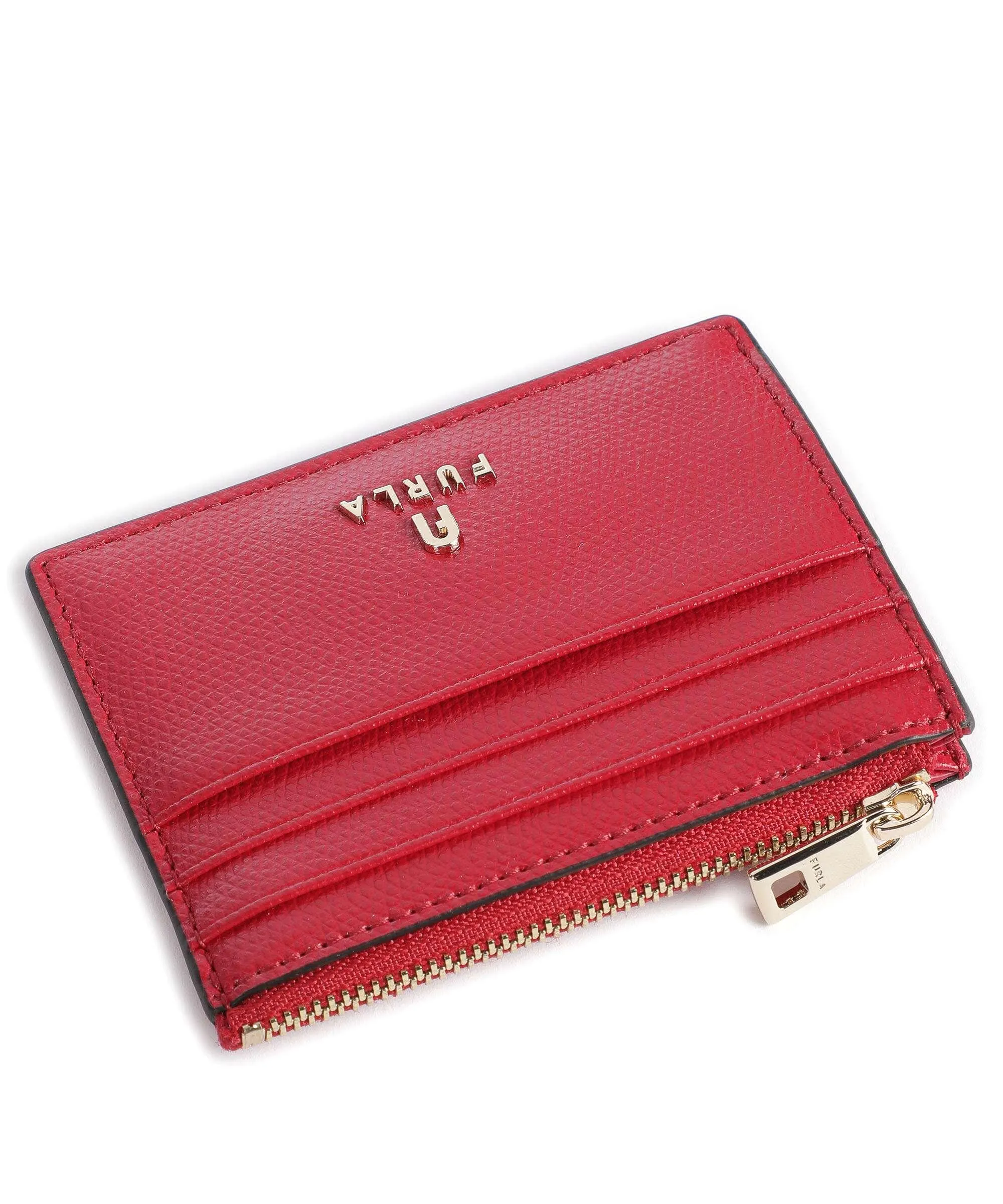 Furla Camelia S Porta carte di credito pelle granulata rosso  