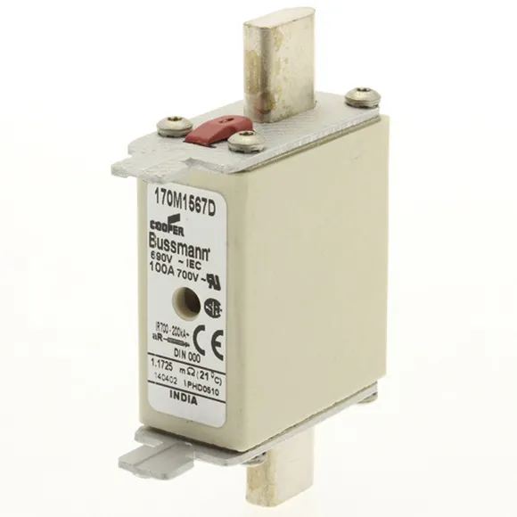 Fusibile con linguette centrate, Eaton, 250A, fusibile NH000 con velocità T, standard CE, CSA, IEC 60269, UL, cat. aR