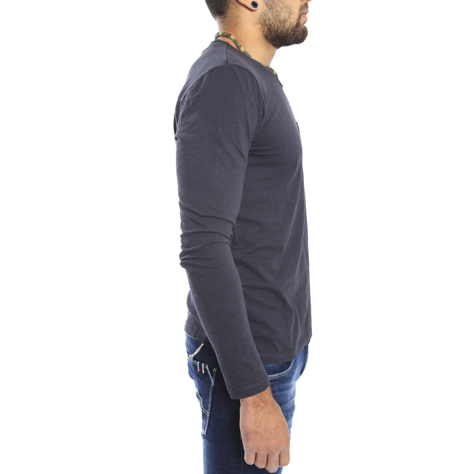 Gaudi Jeans - Maglia girocollo con taschino DARK GREY 52bu67186