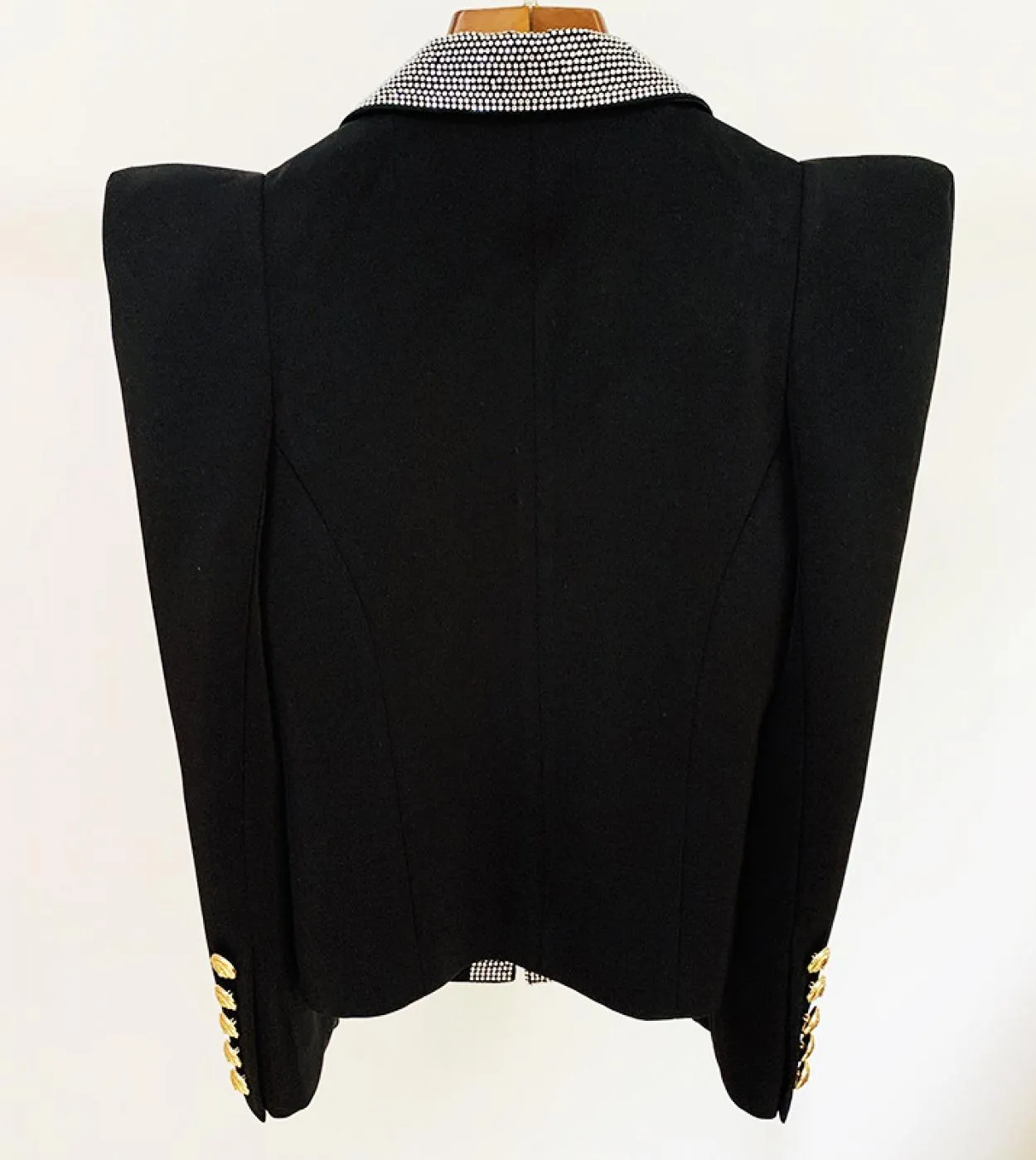 Giacca blazer nera Giacca da donna con diamanti Giacca da donna nera con colletto